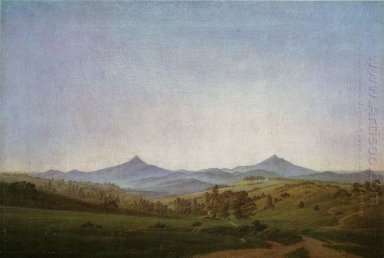 Böhmische Landschaft mit dem Berg Millsheauer