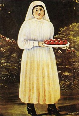 Femme avec des oeufs de Pâques