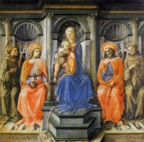 Madonna a couronné avec des saints