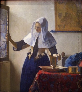 young woman with a water pitcher
