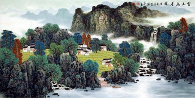 Un pueblo en la montaña - la pintura china