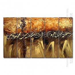 Hand-Dicat Lukisan Abstrak Oil - Set Dari 5