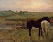 Paarden in een weiland 1871