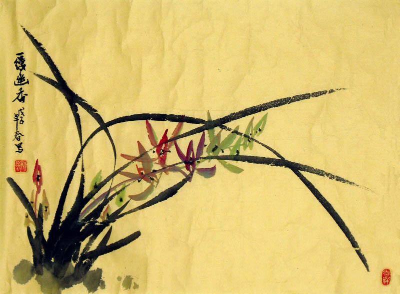 Chinese Orchids Painting