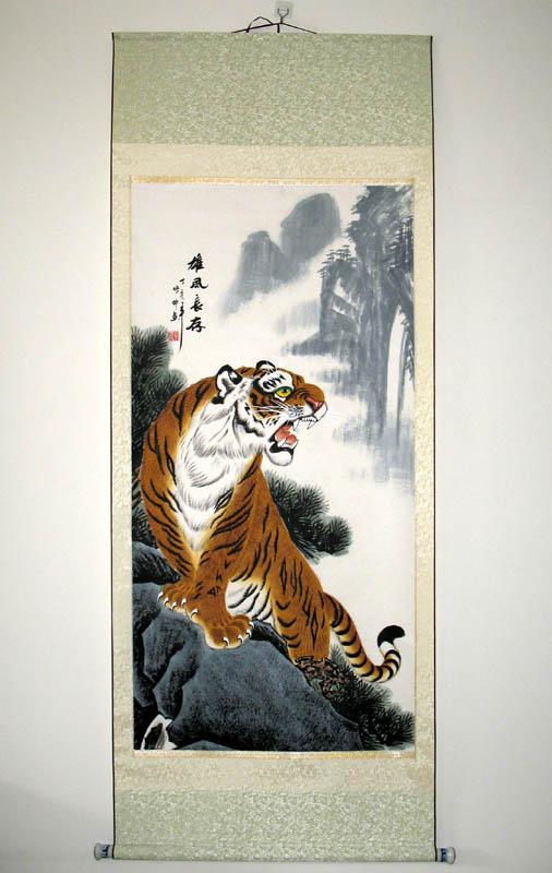 Tiger - Monterad - kinesisk målning