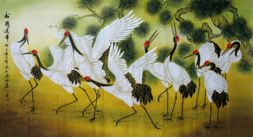 Chinese Crane Painting