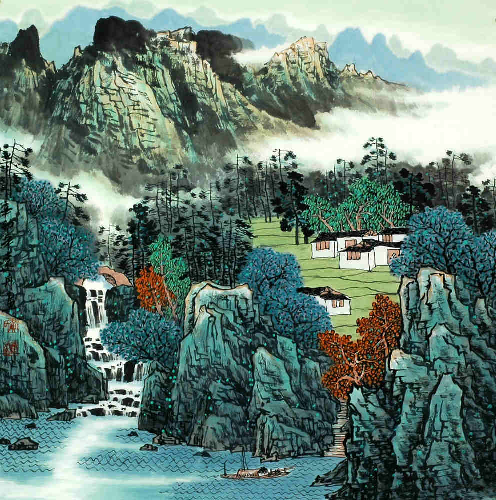 Chinese Village Painting