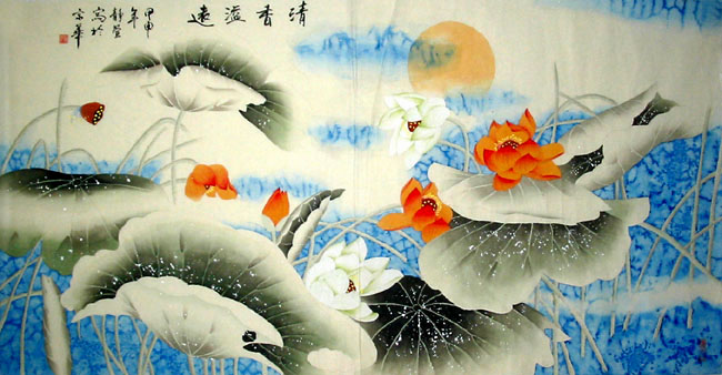 Chinese Lotus Painting