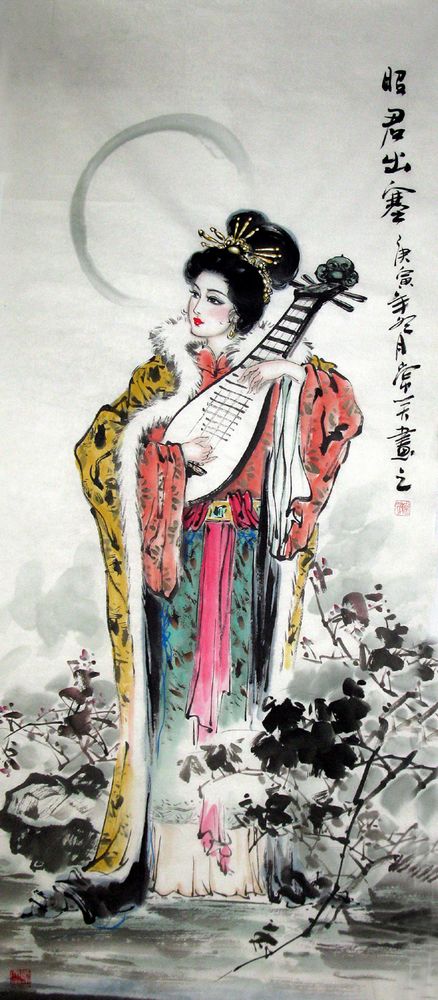 Chinese Beautiful Lady-Wang Zhaojun Painting