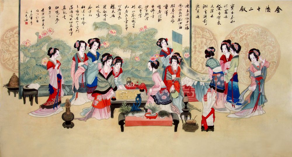 Chinese Beautiful Ladies Painting