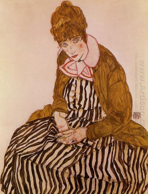 Édith Schiele assis 1915