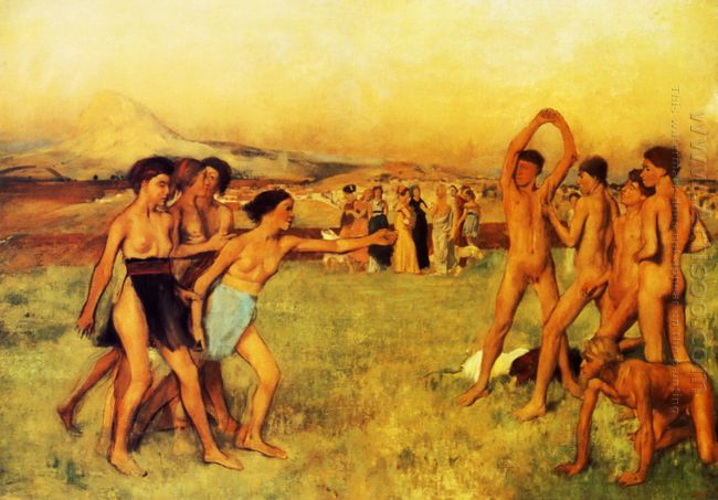 meninas espartano desafiando meninos 1860