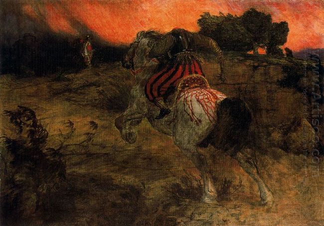 Astolfo cavalca via con la testa persa 1873