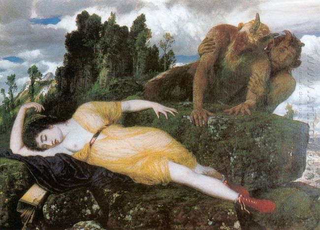 Diana slapen met twee fauns 1877