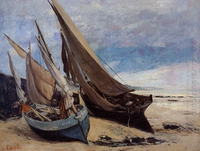 Barcos de pesca en la playa de Deauville 1866