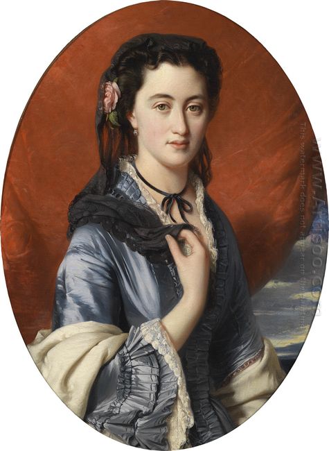 Portrait Of A Lady Dengan Roses Dalam Her Hair Countess Pushkina