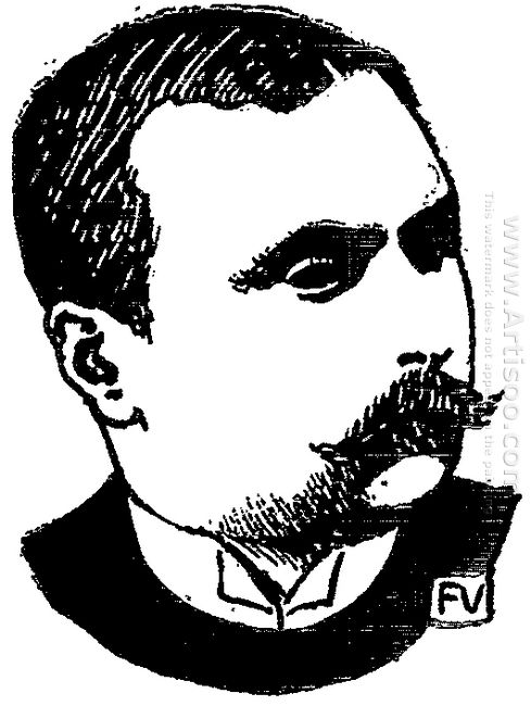 Portrait Of Danish Writer Peter Nansen 1897