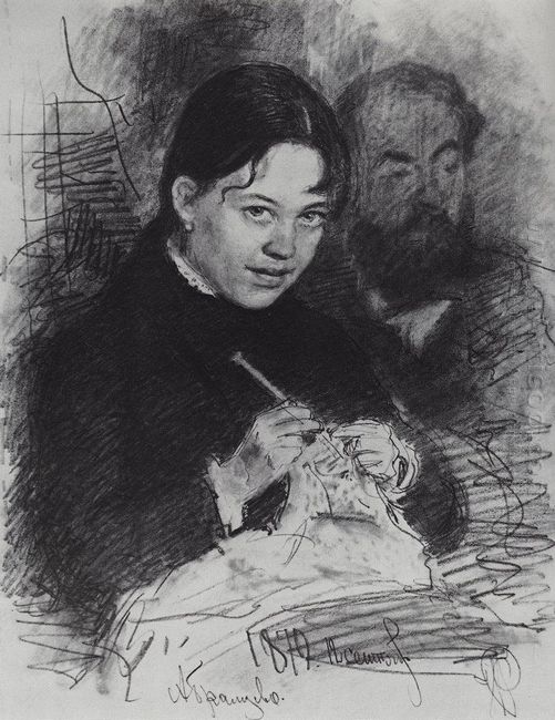 Portrait Of E L Prahova And Painter R S Levitsky 1879