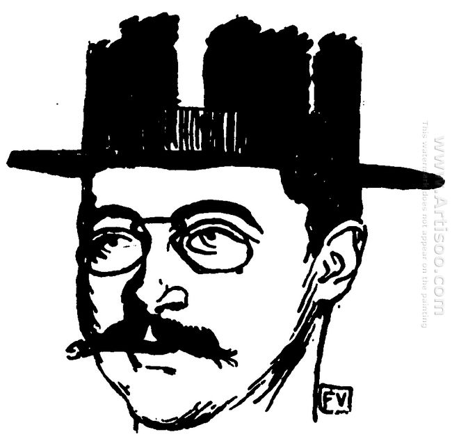 Portret van Frans schrijver en Dichter Adolphe Nou 1898!