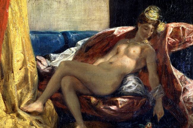 Reclining Odalisque Or Woman With A Parakeet 1827