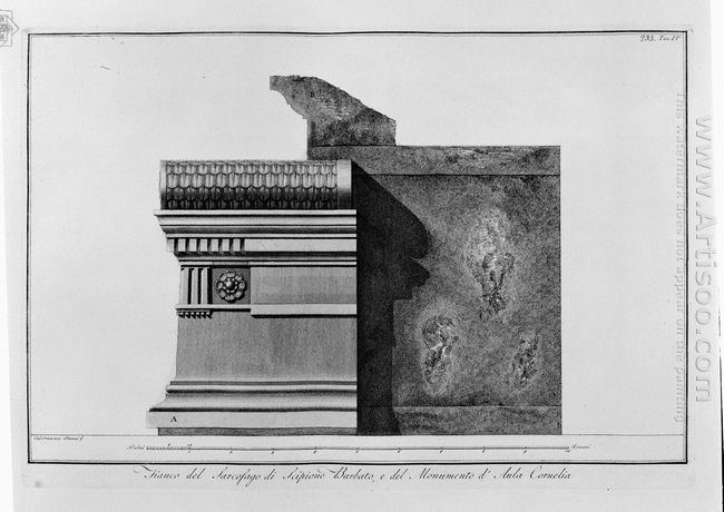 Side Of The Sarcophagus Of Scipio Barbato And The Monument Of Co