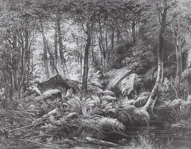 Slums Uitzicht Op Het Eiland van Valaam 1860