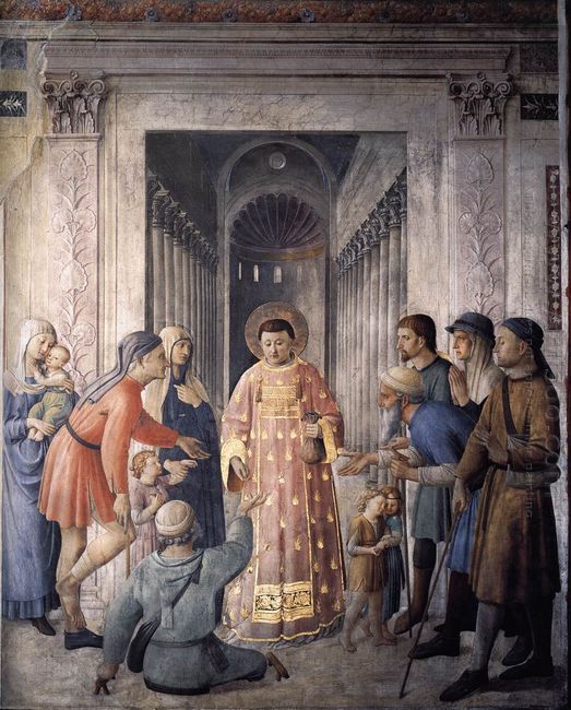 St Lawrence Giving Alms 1449