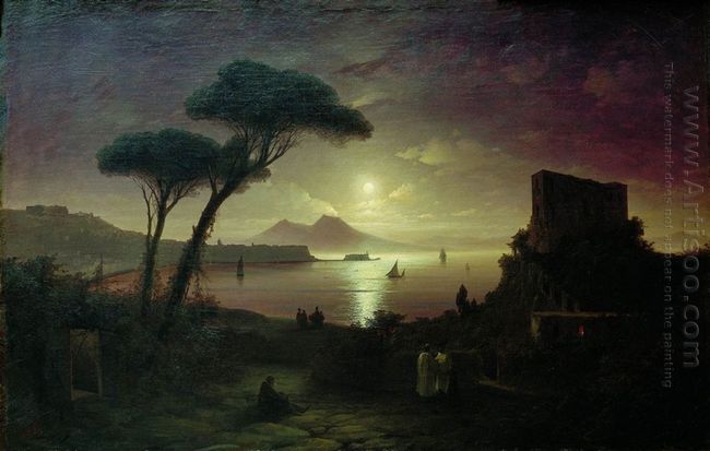 The Bay Of Naples At Moonlit Night 1842