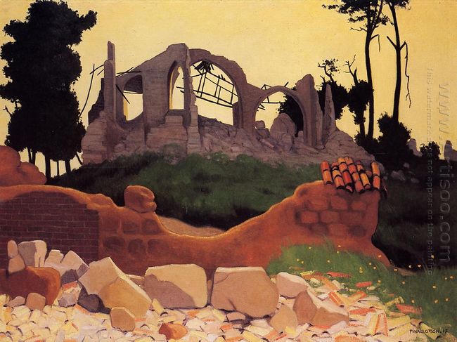 The Church Of Souain In Sihlouette 1917