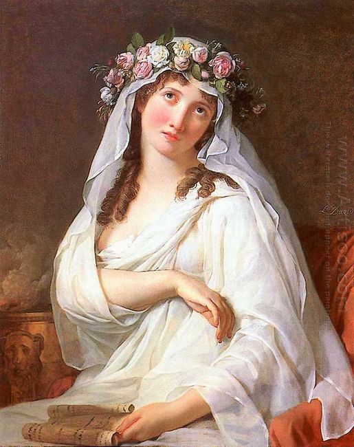 A Vestal Virgin Crowned With Flowers