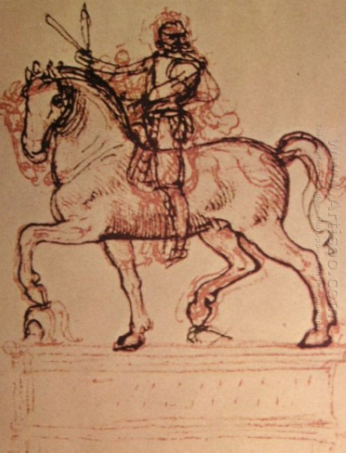 Drawing Of An Equestrian Monument