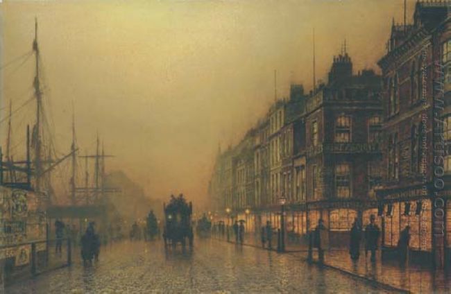 Oil painting reproduction: John Atkinson Grimshaw Reekie Glasgow ...