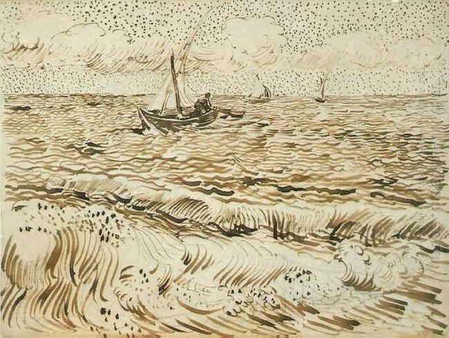 Un bateau de pêche en mer 1888