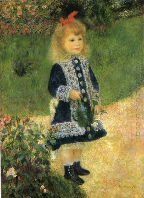 Ein Mädchen mit einer Gießkanne 1876
