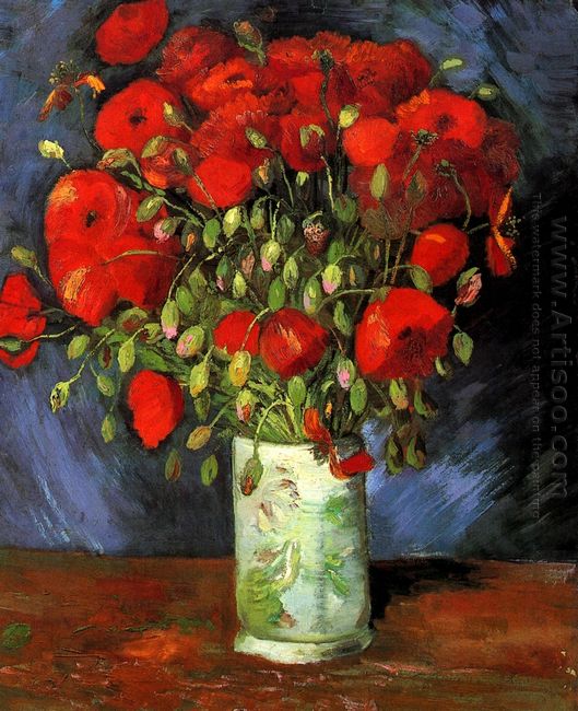 Vase mit roten Mohnblumen 1886