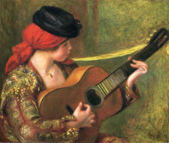 Unga spanska kvinna med en gitarr 1898
