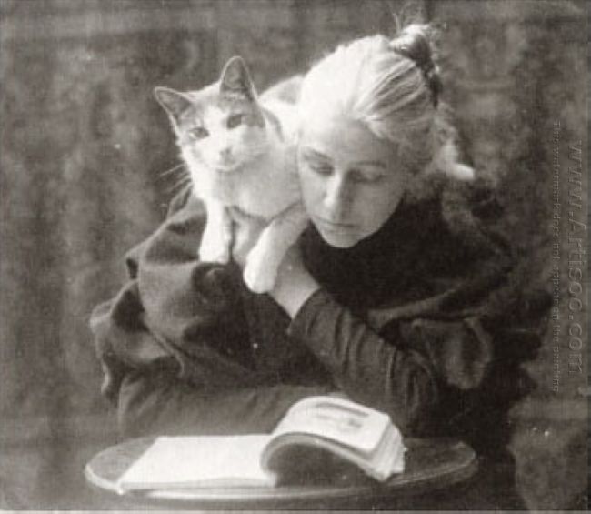 Amelia Van Buren with Cat