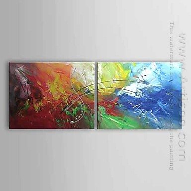 Dipinti a mano olio pittura astratta - set di 2