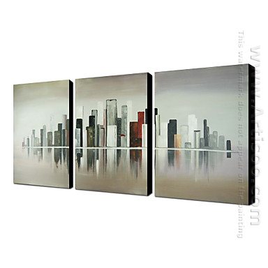 Hand-painted Abstract Oil Painting - Set of 3