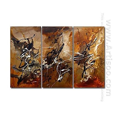 Hand-painted Abstract Oil Painting - Set of 3