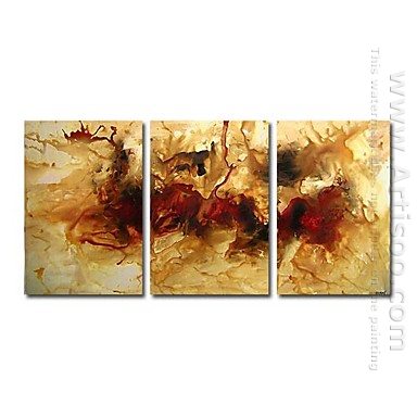 Pintados à mão pintura a óleo abstrata - conjunto de 3