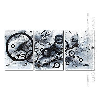 Hand-painted Abstract Oil Painting - Set of 3