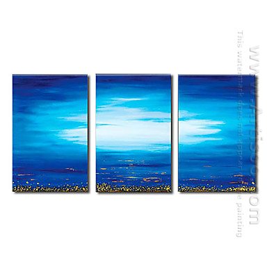 Hand-painted Abstract Oil Painting - Set of 3