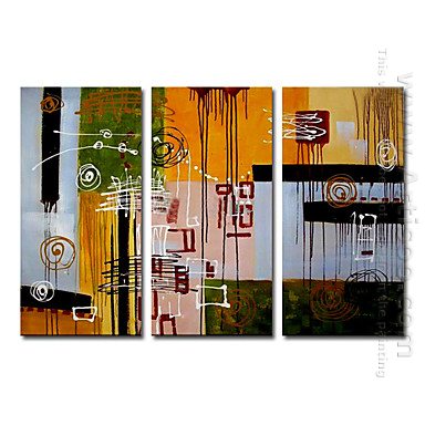 Handbemalte abstrakte Ölgemälde - Set von 3