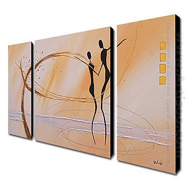 Hand-painted Abstract Oil Painting - Set of 3