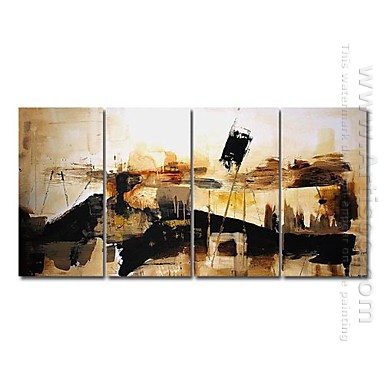 Pintados à mão pintura a óleo abstrata - conjunto de 4