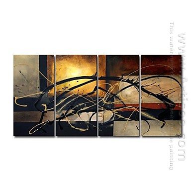 Pintados à mão pintura a óleo abstrata - conjunto de 4