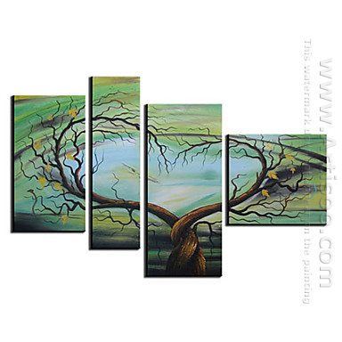 Hand-painted Abstract Oil Painting - Set of 4