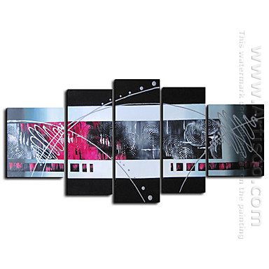 Pintados à mão pintura a óleo abstrata - conjunto de 5