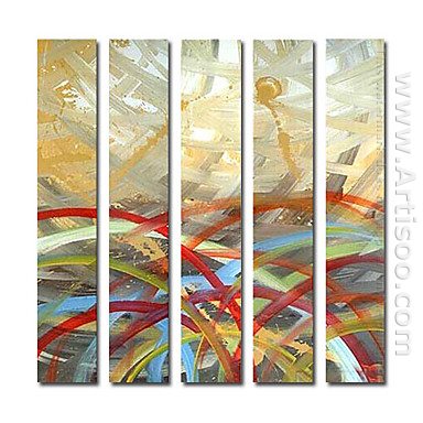 Pintados à mão pintura a óleo abstrata - conjunto de 5